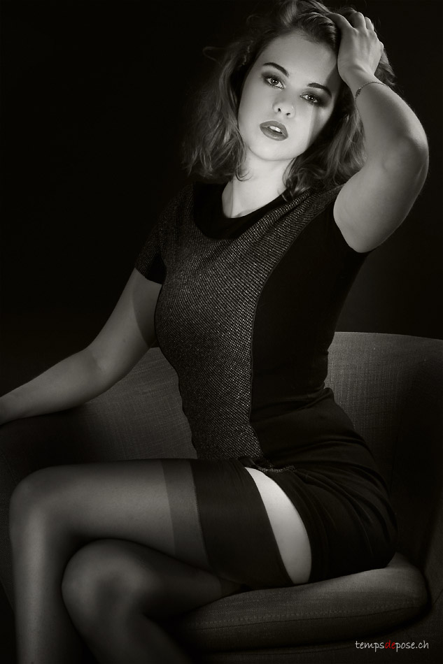 Portrait Glamour en noir et blanc